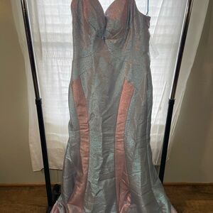 Elegant Pink and Silver Gown